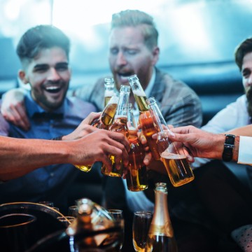 5 Lads drinking at nightclub